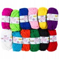 Пряжа шпагат шпагат красочные нити смешивания цветов 12шт набор пряжи