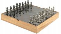 Умбра шахматы Будды классические деревянные, металлические фигуры черные / серебряные