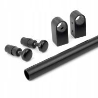 Reling kuchenny 1000 mm - czarny mat | Ø16 mm + mocowania + zaślepki