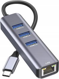 Адаптер USB C LAN RJ45 HUB 3XUSB внешняя гигабитная сетевая карта USB