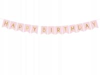 День рождения баннер с Днем рождения розовый 175 см