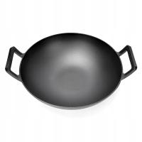 GFTIME Żeliwny wok Ø 36 cm do grilla gazowego patelnia żeliwna