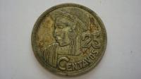 Moneta 25 centavos 1956 Gwatemala srebro stan 3+