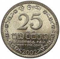 SRI LANKA 25 CENTS 2002 4C2