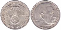 2 марки (1939 а) третий Германский Рейх-Гинденбургская свастика AG 0,625