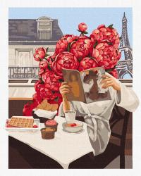 Картина живопись по номерам цветущий Париж 40x50 IDEYKA на раме
