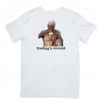 Biały T-shirt oversize bawełniany ze śmiesznym nadrukiem stranger things