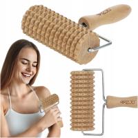 WAŁEK ROLLER MASAŻER DREWNIANY Z RĄCZKĄ DO CIAŁA ANTYCELLULITOWY MASAŻ