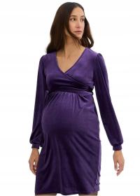 SUKIENKA CIĄŻOWA WELUROWA Z WIĄZANIEM Z PRZODU FIOLETOWA ZC B.P.C 46