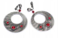 Клипсы Колеса, Красные, Серебряные Бохо Модные Jablonex