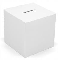Урна для голосования кубик из картона 40 см белый