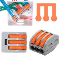 SZYBKOZŁĄCZKA ELEKTRYCZNA KABLOWA ZŁĄCZKA NA DRUT LINKĘ 0,2-4mm² 3 TORY 3P