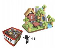 KLOCKI MAGNETYCZNE 3D w stylu MineCraft DUŻY ZESTAW 200EL+15FIGURKI+pudełko