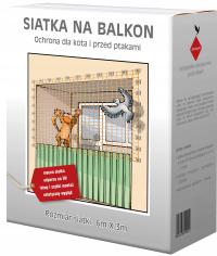 Комплект сетки для балкона для кошек голубей птиц 6x3 м, глаз 50 мм без сверления