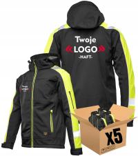 KURTKA ROBOCZA SOFTSHELL ODBLASKOWY RIVAL Z HAFTEM HAFT LOGO NADRUK x5