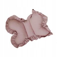 Poduszka Motylek Antywstrząsowa Dla Dzieci 100% Bawełna Z Falbanką Różowa