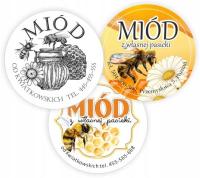 Personalizowane naklejki na miód, słoik, nakrętki WZORY