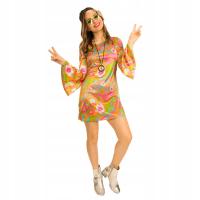 Хиппи платье 70-х GROOVY красочный l