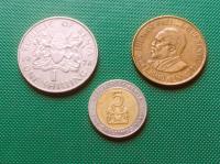 KENIA - zestaw 3 monet każda inna egzotyka 1 5 Shilling Cents 1975 1978 K15