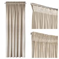 Готовые затемняющие вельветовые шторы на ленте Eurofirany 140x270 бежевый