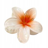 Klamra klamerka spinka do włosów duża kwiat kwiatek hawajska pomarańczowa