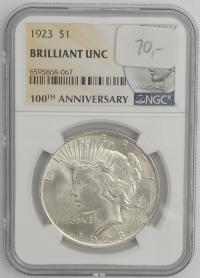 4.vv.USA, 1 DOLAR 1923 NGC BRILLIANT UNC
