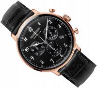 Элегантные мужские часы ZEPPELIN 7084-2 CHRONO с ремешком в стиле ретро 40 мм