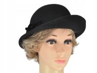женская фетровая асимметричная черная шляпа