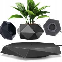 DONICZKA LEWITUJĄCA Z TECHNOLOGIĄ MAGNETYCZNĄ - CZARNE DIY KWIETNIK