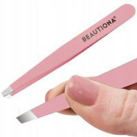 PĘSETA PINCETA SKOŚNA DO REGULACJI BRWI RÓŻOWA