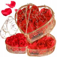 Flower box serce mydlane róże prezent na urodziny dla mamy żony święta