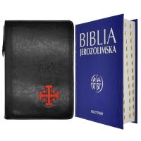 Biblia Jerozolimska duża paginowana w czarnym etui z haftem
