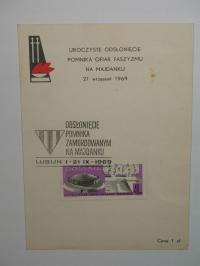 Osłonięcie pomnika zamordowanym Majdanek Lublin 1969 karnet