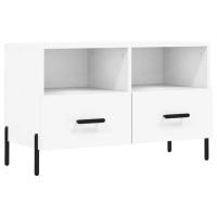 Szafka TV biała 80x36x50 cm - drewnopodobna, żelazne nogi