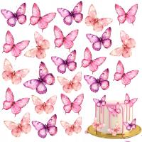 ВАФЕЛЬНЫЕ БАБОЧКИ БАБОЧКИ УКРАШЕНИЕ ТОРТА РОЗОВЫЙ ФИОЛЕТОВЫЙ ПАСТЕЛЬ КРАСИВЫЙ