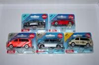 SIKU ZESTAW Volkswagen T5 Bag+Porsche Carrera GT+Porsche 911 5szt