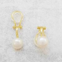 Pozłacane klipsy z perłami