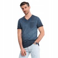 T-shirt męski serek/dekolt V dekolt Ombre