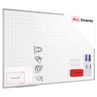 Tablica 150x100 cm z nakładką magnetyczną kratka + zestaw akcesoriów