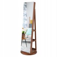 Вращающийся шкаф для ювелирных изделий с зеркалом и светодиодным туалетным столиком