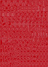 Буквы и цифры самоклеящиеся красные 1,5 см 250шт
