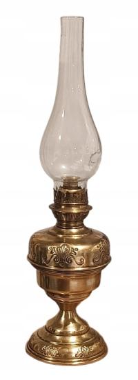 Stara Lampa Lampka Naftowa Mosiężna Dekoracja