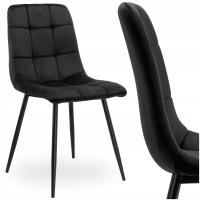 KRZESŁO NOWOCZESNE TAPICEROWANE WELUROWE PIKOWANE DO JADALNI SALONU LOFTOWE