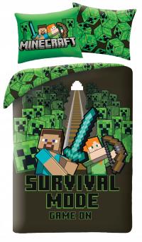 POŚCIEL MIKROFIBRA 140 X 200 CM MINECRAFT STEVE ALEX CREEPER SURVIVAL