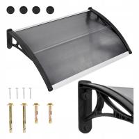 Daszek nad drzwi wejściowe 100x60cm szary poliwęglan zadaszenie łukowe