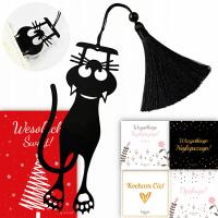 ZAKŁADKA DO KSIĄŻKI KOT KOTEK CZARNY ZAKŁADKI DO KSIĄŻEK NA PREZENT GRUBSZA