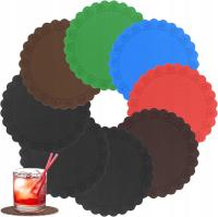 PODKŁADKI PODSTAWKI ANTYPOSLIZGOWE POD KUBKI 10CM 8 SZTUK