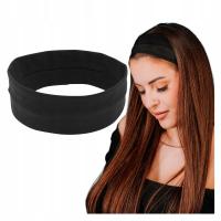Opaska na Głowę Czarna do Włosów Szeroka na Uszy Elastyczna Gładka Wygodna
