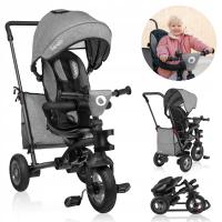 Детский трехколесный велосипед 2в1 с поворотом на 360° с козырьком LIONELO TRIS