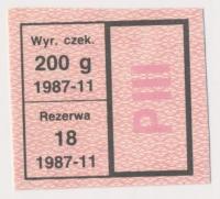 4346. PRL Kartka żywnościowa - 1987 Listopad - P III